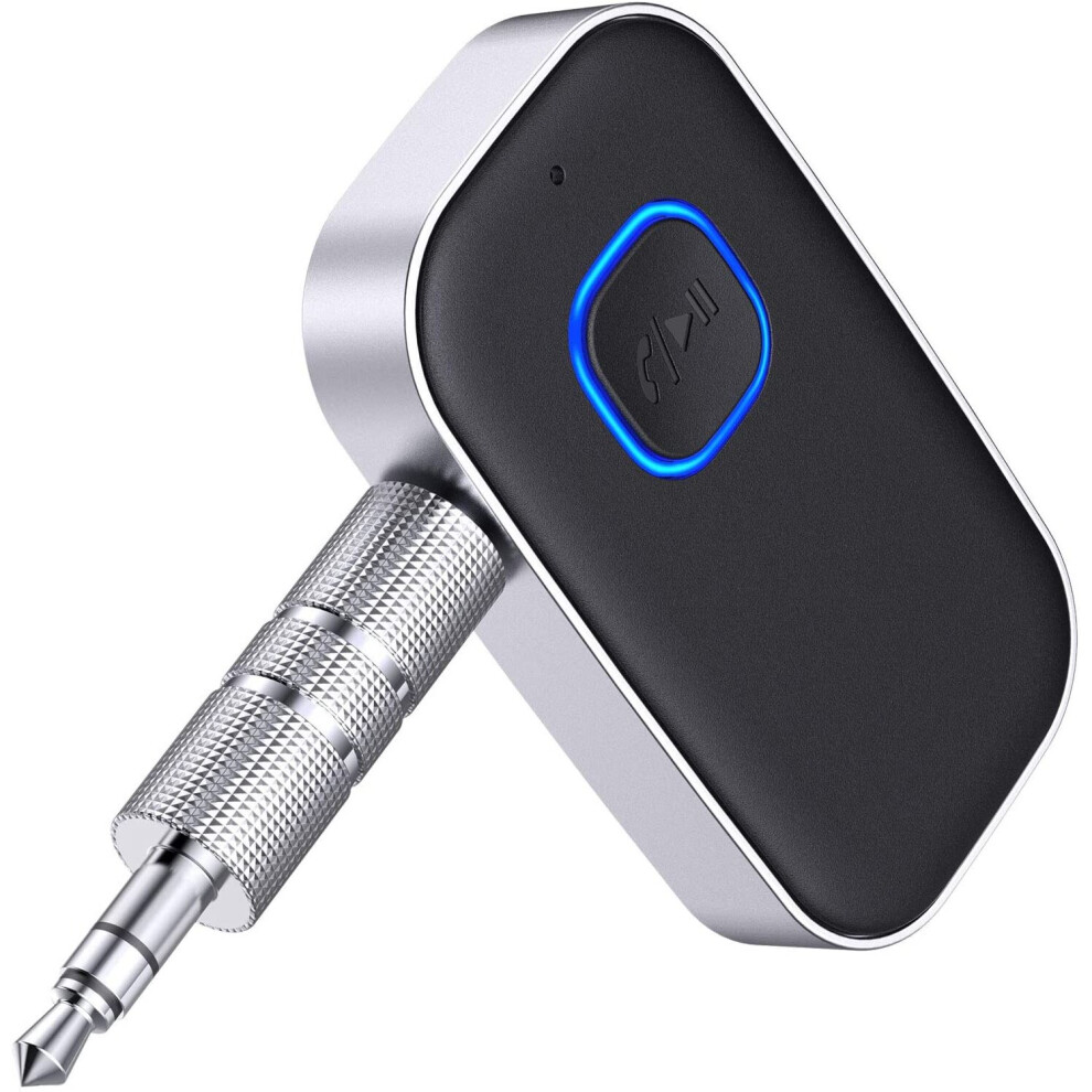 Babacom Bluetooth Receiver, Car Bluetooth Aux Adapter, Noise Cancelling 3.5mm Aux Bluetooth 5.0 Music Receiver for Home Stereo, Wired Headphones, Hand