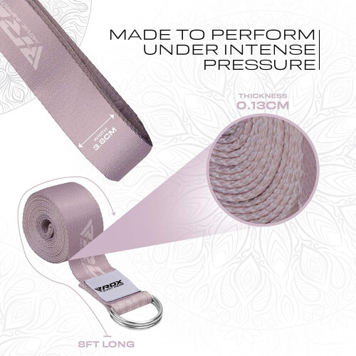 (Design 22) RDX Yoga Strap Adjustable + D-Ring Buckle Durable 2