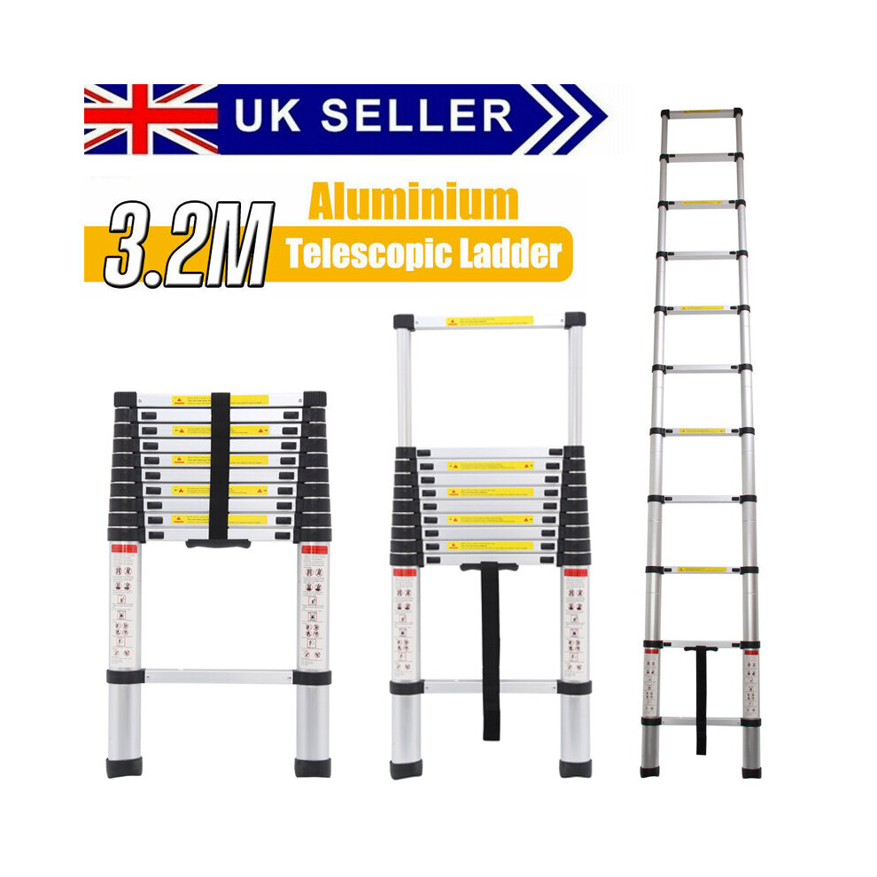3.2M Aluminum Telescopic Ladder Portable Extension Ladders EN131