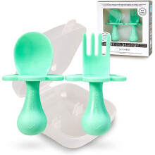 Grabease Self-Feeding Cutlery Set, Mint