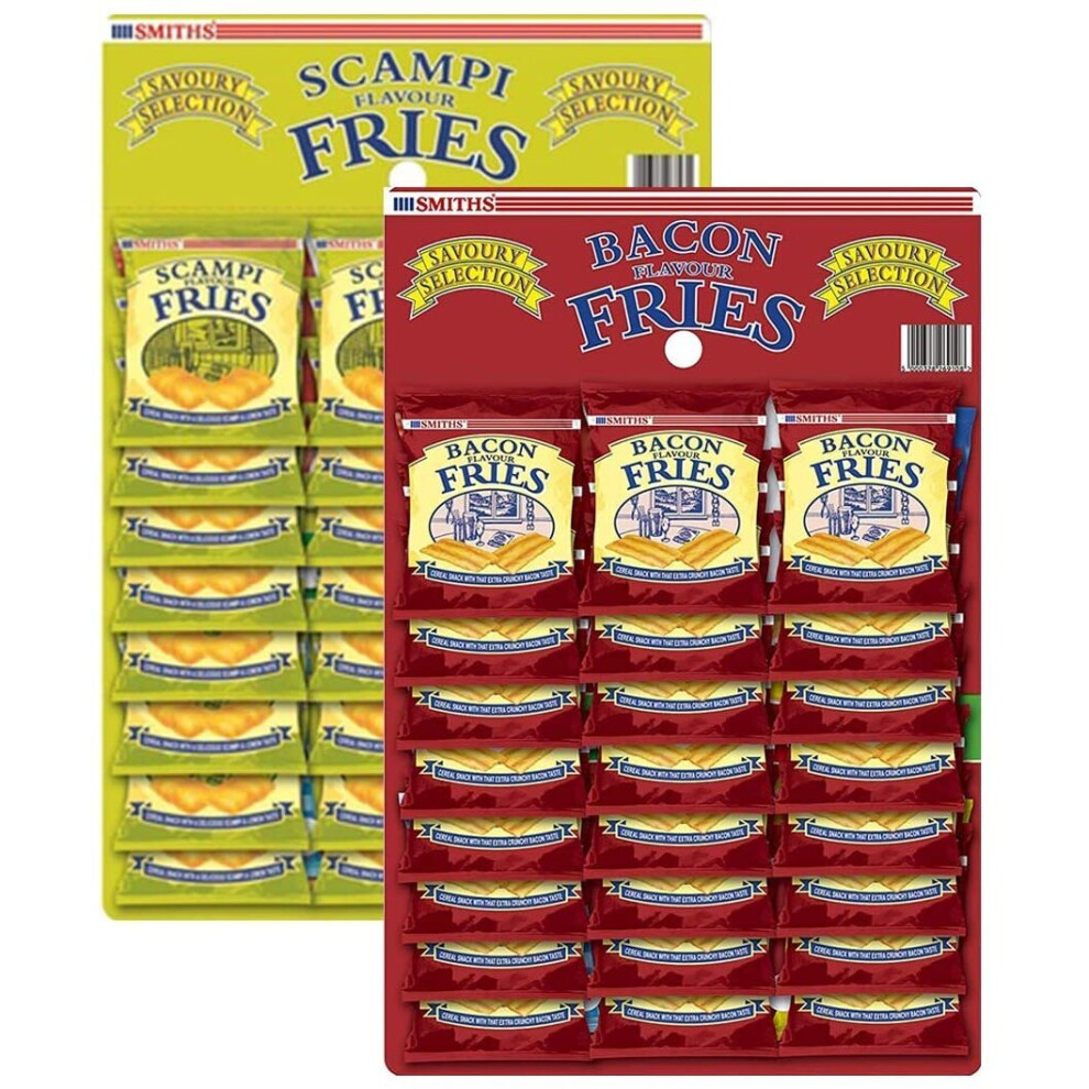 Sixsigma Foods Smiths Scampi & Bacon Fries Mixed Snacks (48 Pack) Pub Card Bundle