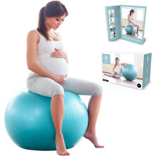 BABYGO® Birthing Ball For Pregnancy Maternity Labour & Yoga + Our 100 Page Pregnancy Book, Exercise, Birth & Recovery Plan, Anti-Burst Eco Friendly M