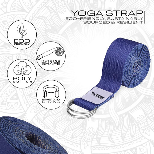 (Design 16) RDX Yoga Strap Adjustable + D-Ring Buckle Durable 2