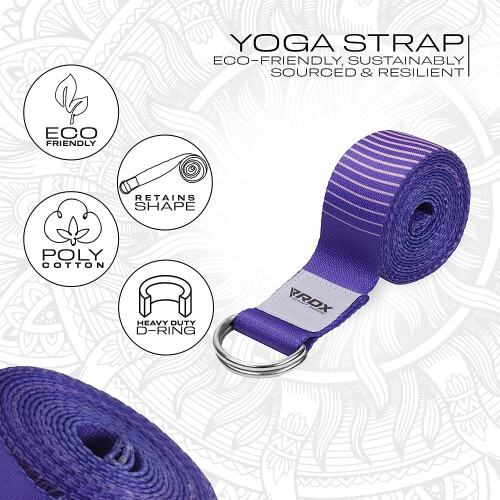 (Design 12) RDX Yoga Strap Adjustable + D-Ring Buckle Durable 1