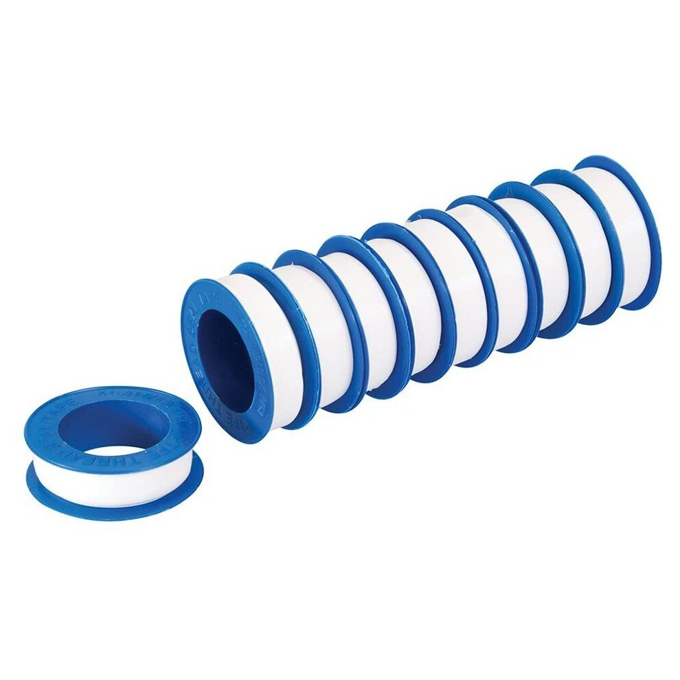 Silverline 250475 PTFE Tape 12 m - Pack of 10
