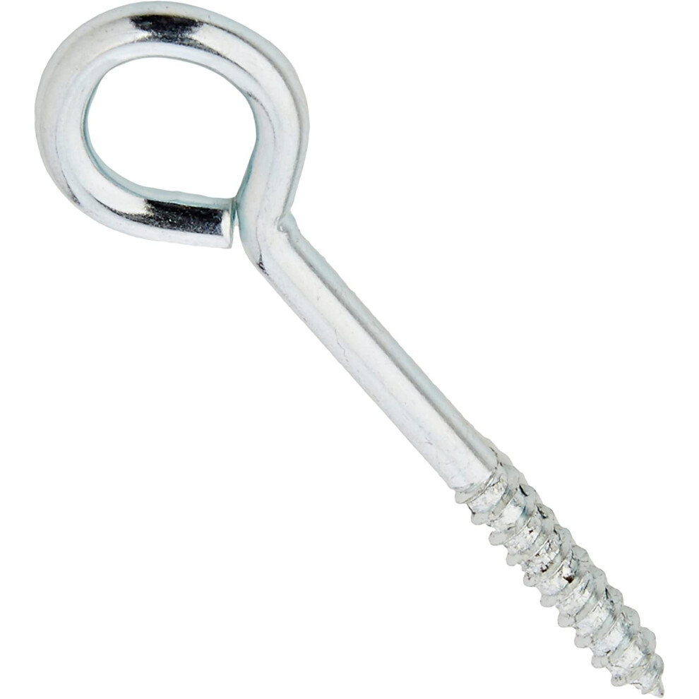 Merriway Bh04760 75Mm Bzp (3 Inch) Steel Screw In Vine Eyes - Pack Of 50 - Silver 5013249397560
