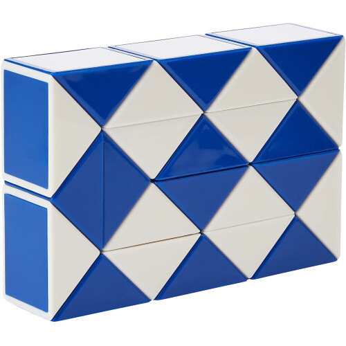 Rubik's Rubik's Snake Blue and White Fidget 3D Puzzle Toy, Bend