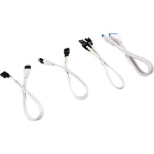 Corsair CC-8900245 30 cm White Premium Braided Sleeved Front Panel Extension Kit