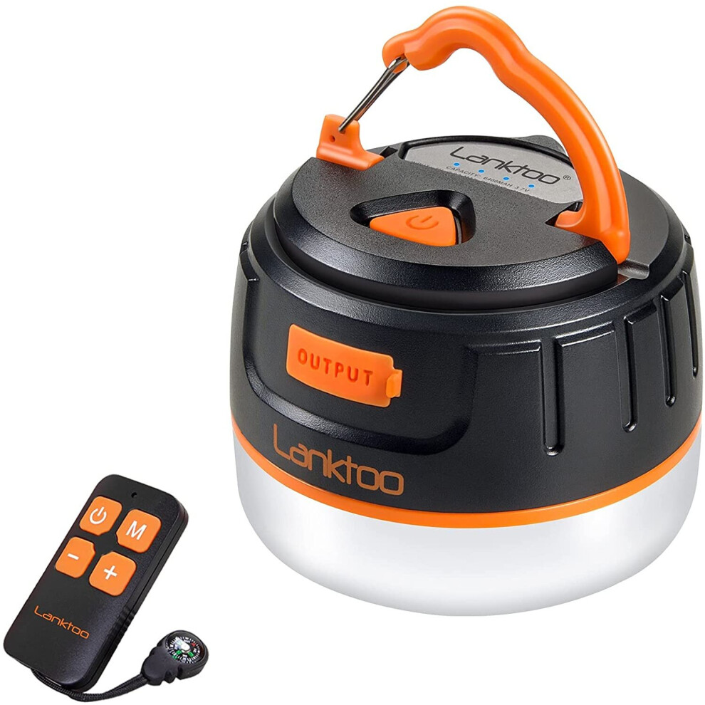 lanktoo 2-In-1 Rechargeable Camping Lantern & Power Bank Charger 6400mAh - IP65 Ultral Bright Emergency Lamp Outdoor Tent Light for Hiking Fishing Cam