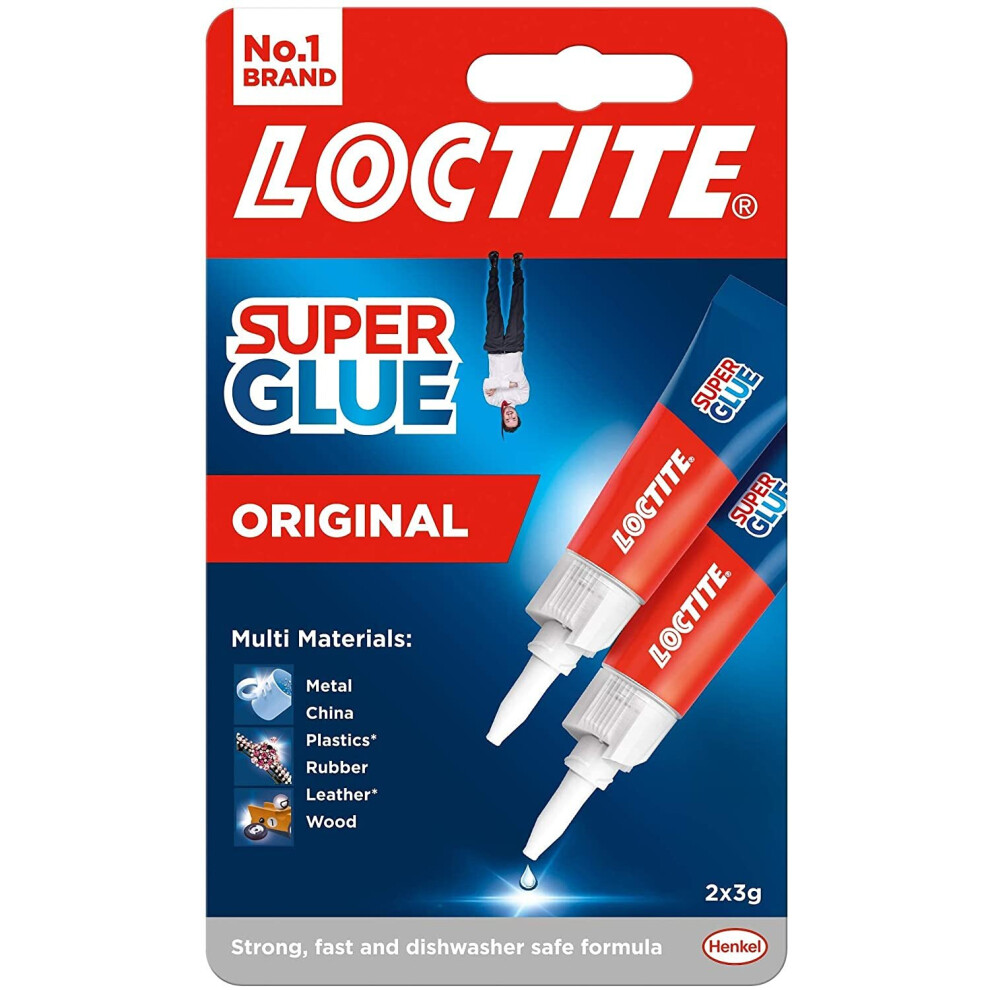 Loctite Universal, Strong All Purpose Adhesive for High-Quality Repairs, Clear Glue for Various Materials, Easy to Use Instant Super Glue, 2 x 3g