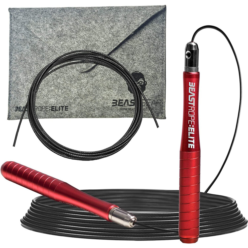 Beast Gear Skipping Rope – Steel Speed Jump Ropes for Adult Fitness – Lightweight, Adjustable Workout Equipment for Beginners & Pros - for Jumping