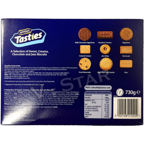 McVities MCVITIE'S TASTIES Selection 730g - 9 Varieties 70 Biscuits Box 2