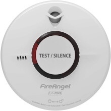 FireAngel ST-750T Thermoptek Smoke Alarm - 10-Year Sealed Battery, BS EN14604:2005 Certified, Smart Silence, Toast-Proof