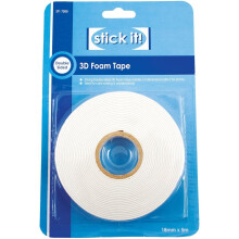 Stick it 5 m x 18 mm 3D Foam Tape, White