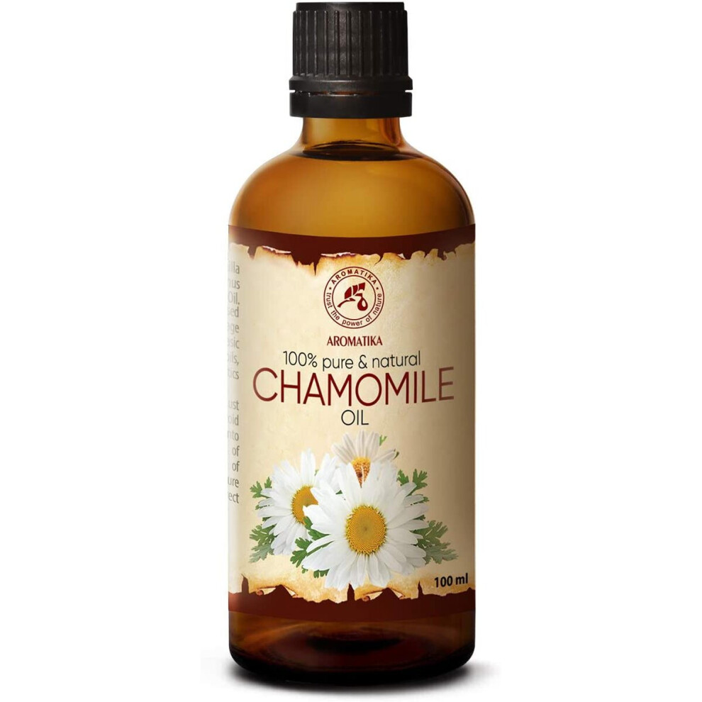 Chamomile Oil 100ml - Matricaria Chamomilla - Natural Chamomile Blossom Oil Extract - Carrier Oil - Base Oil - Care for Face - Nails - Hands - Hair -