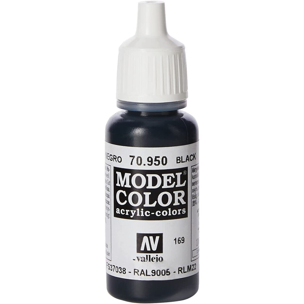 Vallejo Model Color 17 ml Acrylic Paint - Matt Black