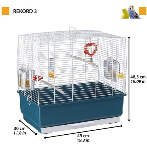 Ferplast Rectangular Shape Cage for Exotic Birds and Canaries, 49 x 30 x 48.5 cm 1