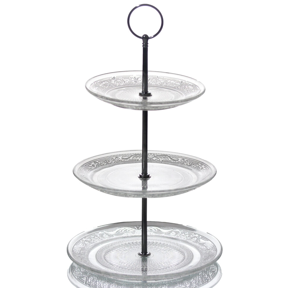 3 Tier Glass Cake Stand Afternoon Tea Wedding Plate Party Tableware Display