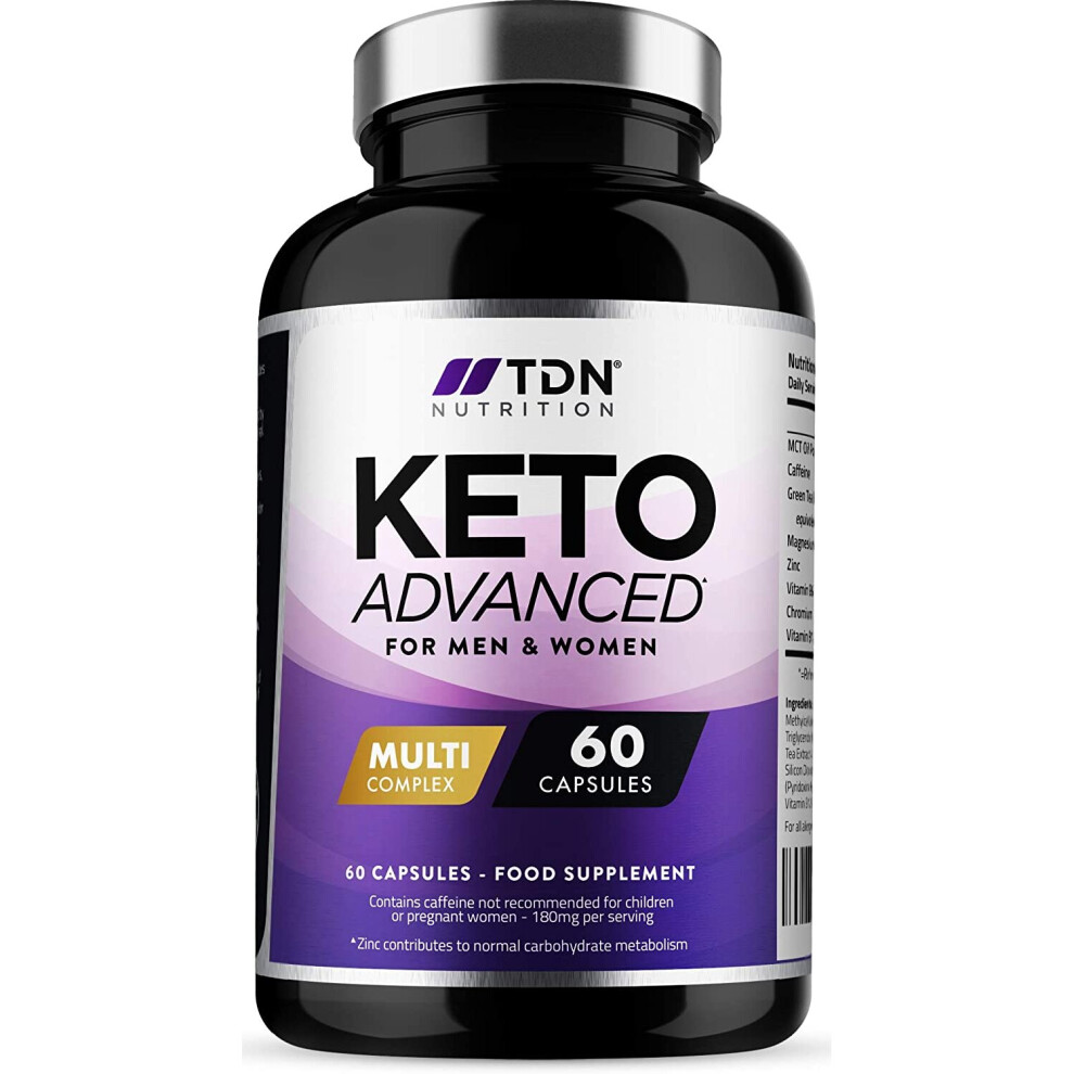 Keto Diet Pills for Men & Women - 1 Month Supply - MCT Oil & Green Tea Plus Vitamins and Minerals - UK Made - Vegan - Contributes to Fatty Acid & Carb