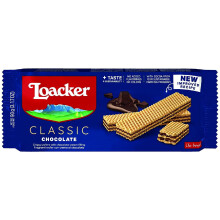 Loacker Wafers, Chocolate Flavour Wafer Biscuits, Classic Italian Biscuits, All Natural Ingredients, Light Snack, 90 g