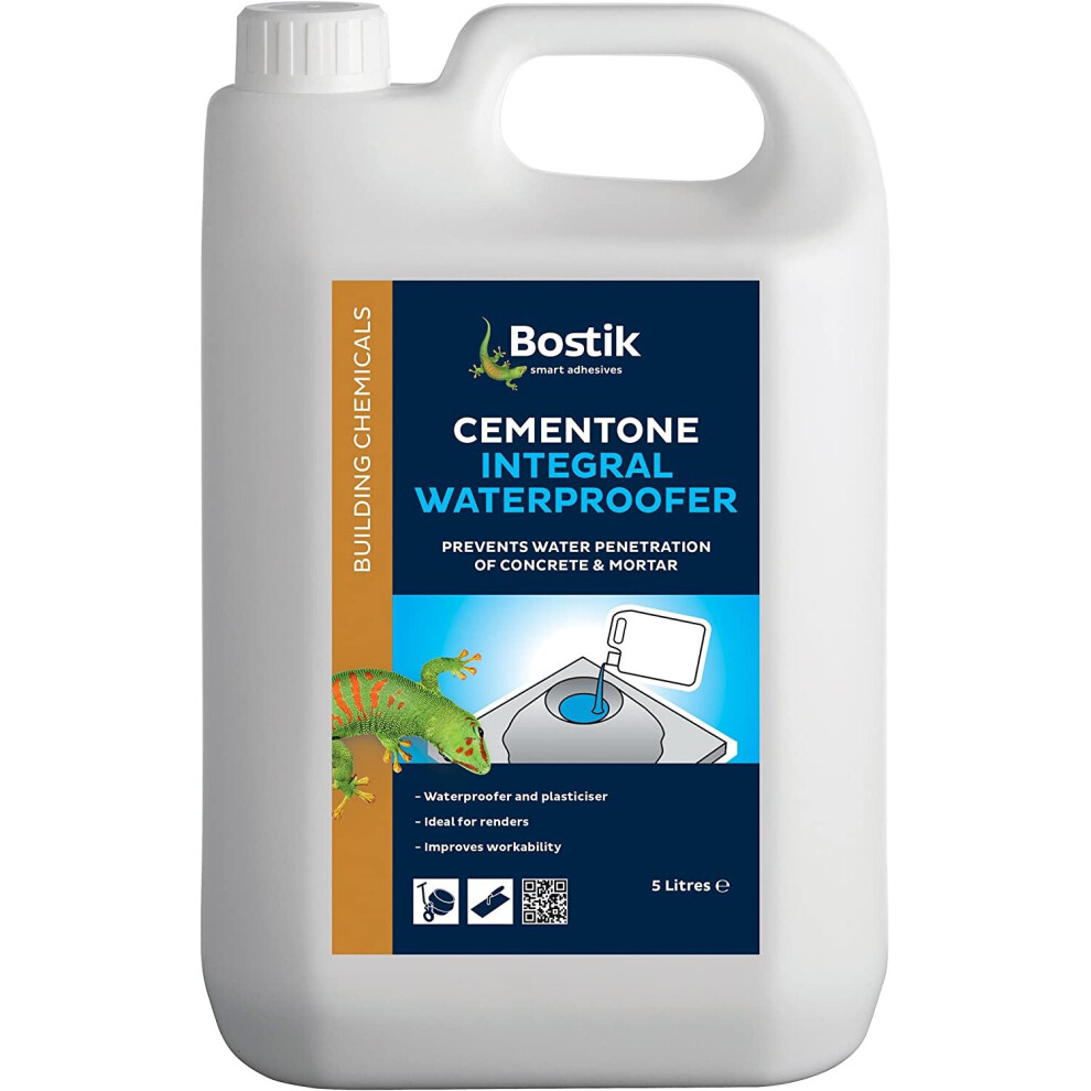 Bostik 30812493 5 Litre Cementone Integral Water Proofer - Blue