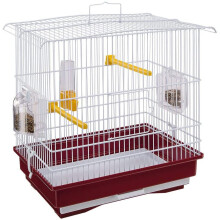 Ferplast Cage for Canaries and Small Exotic Birds GIUSY Rectangular Bird Cage, Complete With Accessories and Revolving Feeders, Sturdy Painted Metal W
