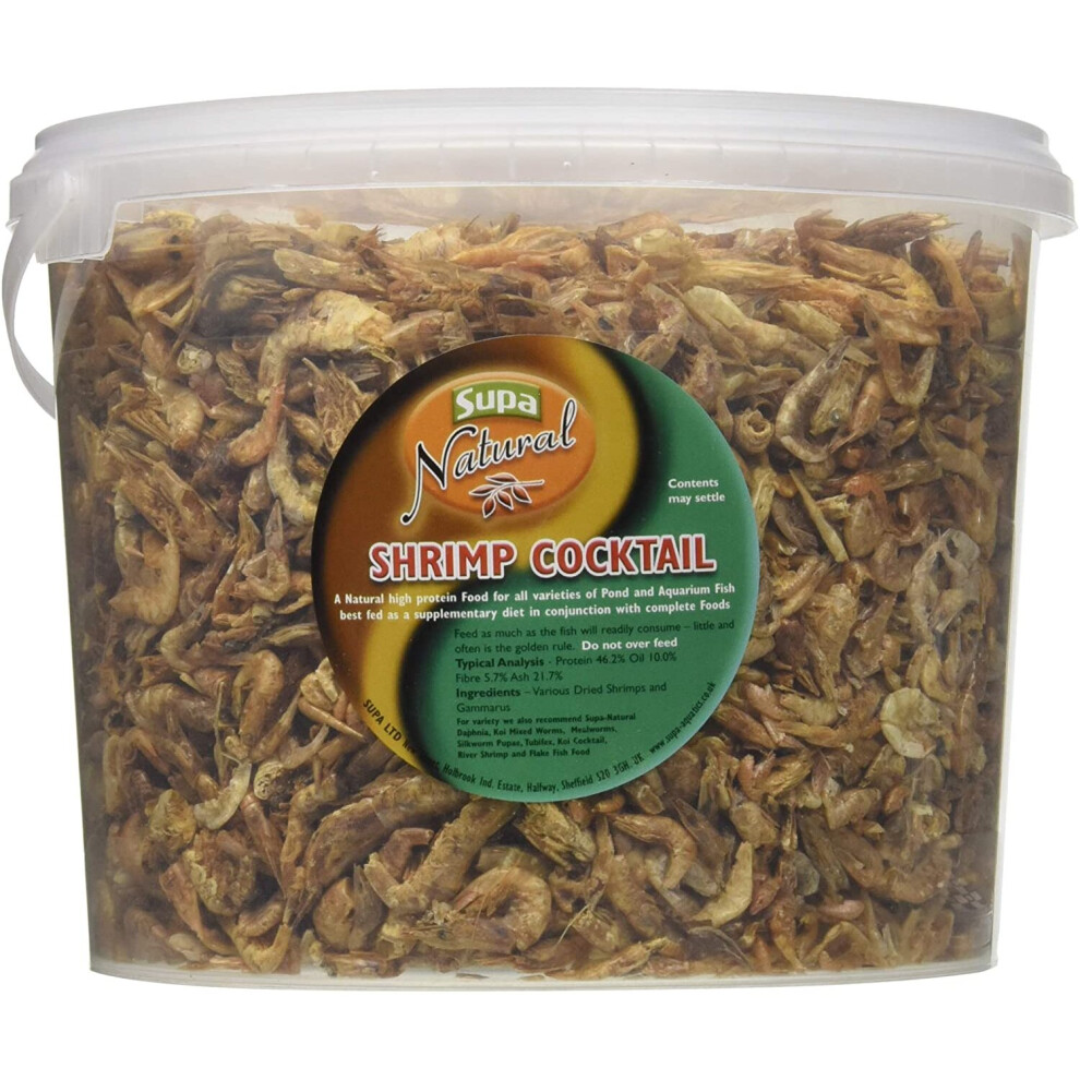 Supa Natural Shrimp Cocktail, 3 Litre Bucket, Highly Nutritious Protein Rich Food, Suitable For Aquarium And Pond Fish