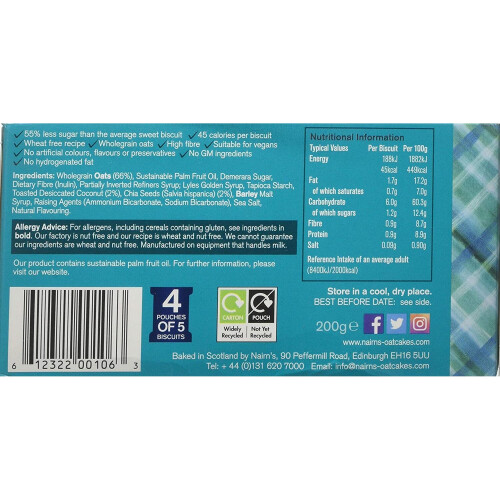 Nairn's Coconut & Chia Oat Biscuits 200 g 1