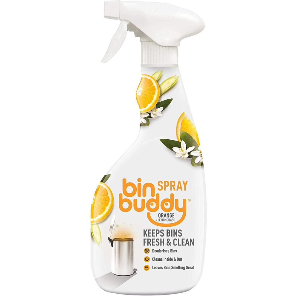 Bin Buddy Indoor and Outdoor Bin Freshening Orange and Lemongrass Fragrance, 500ml