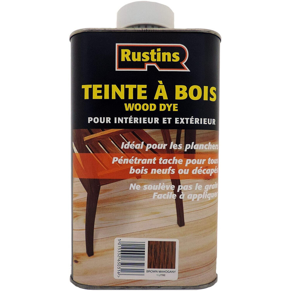 Rustins 5015332650309 Wood Dye - Brown Mahogany