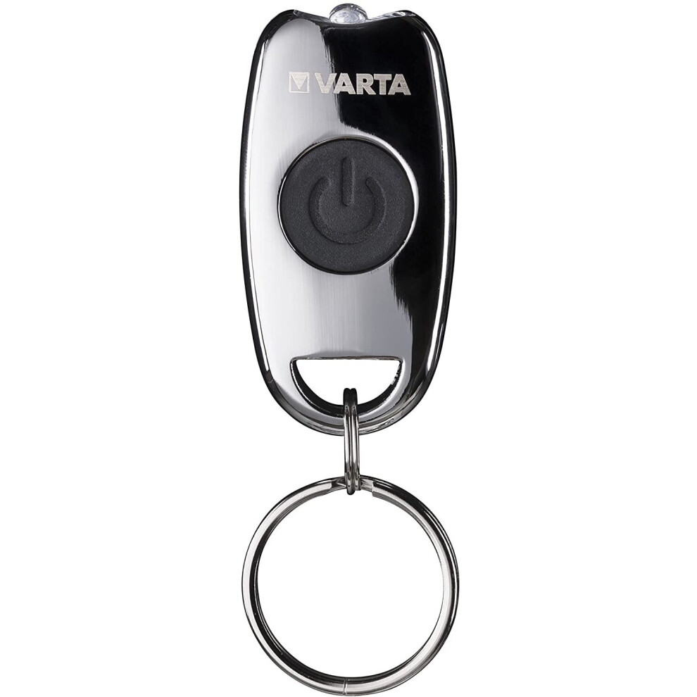 Varta Metal Key Chain Light LED with 2 x CR2016 Button Cells, Zinc alloy, Silver