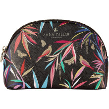 Sara Miller London Bamboo Small Cosmetic Makeup Pouch Bag (Black)