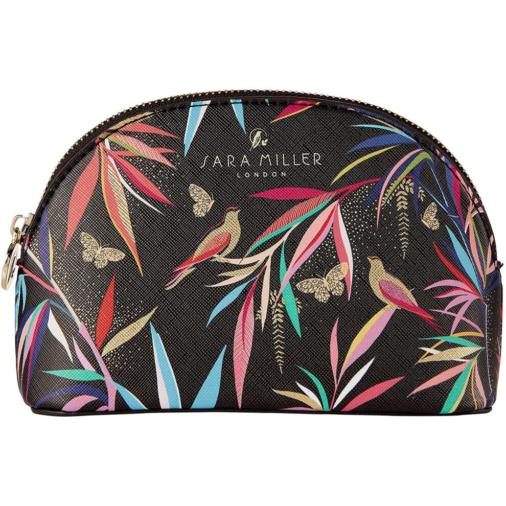 Sara Miller Beauty Sara Miller London Bamboo Small Cosmetic Makeup Pouch Bag (Black)