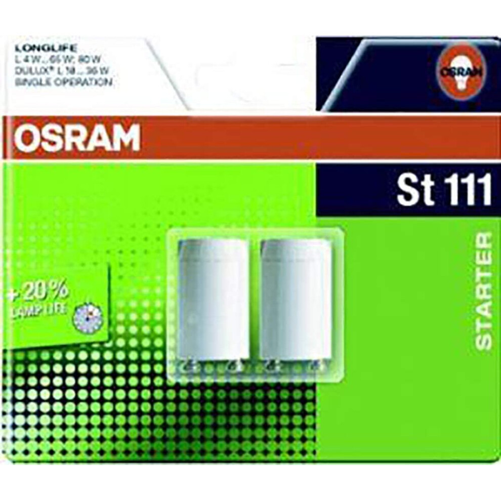 OSRAM Starter 111 Long-life / For independent connection of fluorescent tubes / Pack of 2