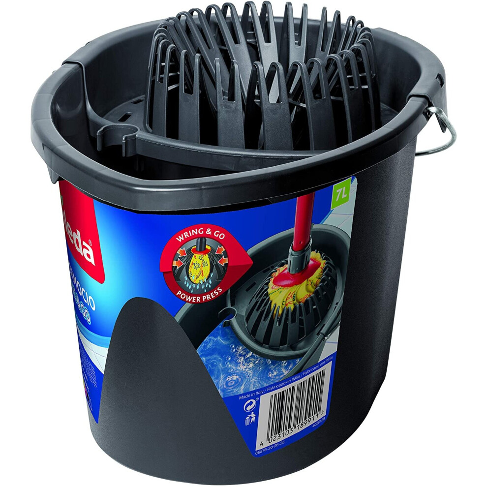 Vileda Wring & Go Patented Bucket For Easy Running, 48 X 29 X 39 Cm Grey