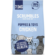 Scrumbles Natural Gluten-Free Dog Dry Food With Fresh Chicken, For Puppies And Adult Toy Breeds, 7.5Kg