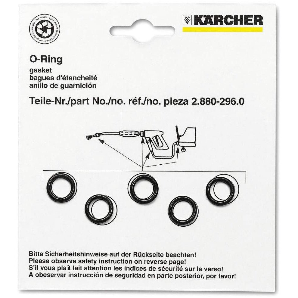 Karcher 2.880-990.0 Pack of 5 x Lance Spare O-Ring Seals for Hose Gun Part Set 5X-Kaercher