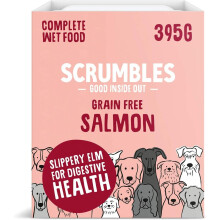 Scrumbles Natural Wet Dog Food, Grain Free Recipe with 70% Salmon and Slippery Elm, 7x 395g
