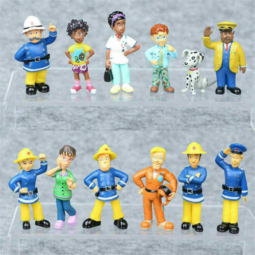 12pcs Fireman Sam & Crew Firefighters Firefmen Action Figures Figurines Play Toy 2