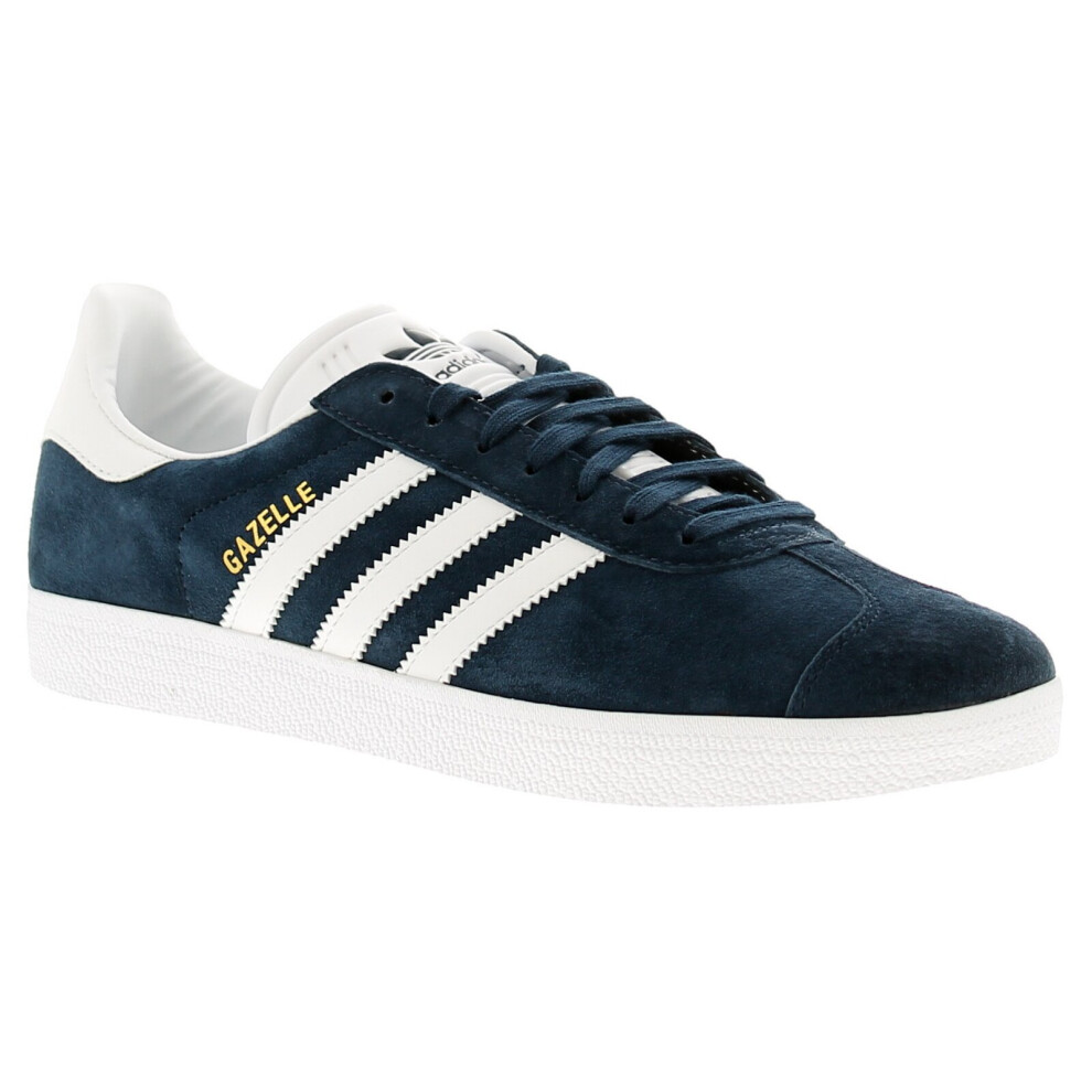 (Navy, 12 (Adults')) Adidas Originals gazelle leather mens trainers navy UK Size