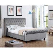 Serenity Crushed Velvet Double Bed Silver