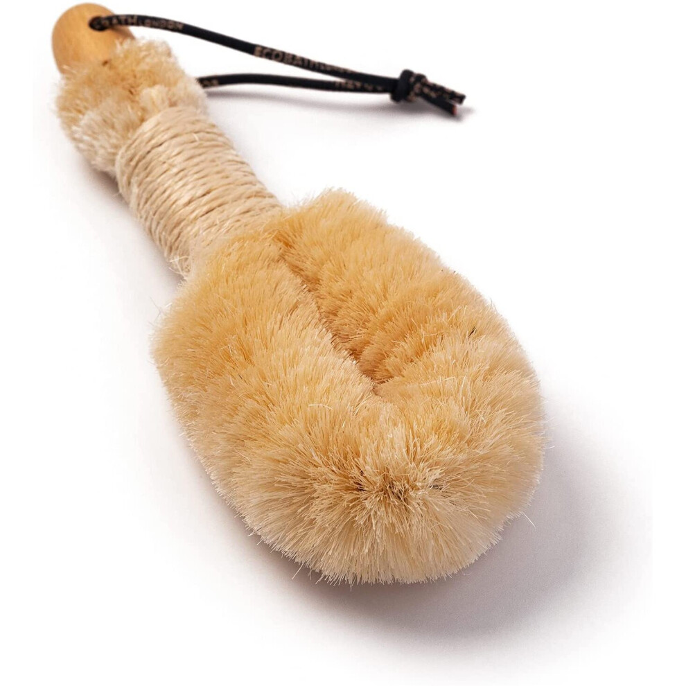 Eco Bath London Natural Sisal Japanese Style Hand Brush, Dry Skin Sisal Body Brush, Exfoliate Skin And Improve Blood Circulation In Natural Way