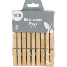 Elliott 10F17898 Wooden Pegs, Hardwood, 36 Pack