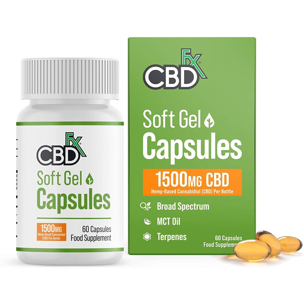 CBDfx Softgel CBD Capsules (60 Softgel Bottle) - 1500mg CBD