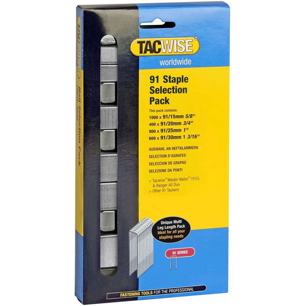 Tacwise 0204 - 91 Series Assorted Staples for Staple Gun (15-30mm)