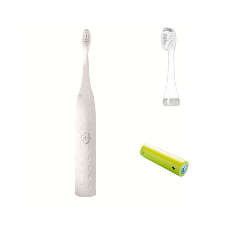 (White) Automatic Battery Operated Oral Care Adults Kids Ultrasonic Electric Toothbrush