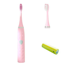 (Pink) Automatic Battery Operated Oral Care Adults Kids Ultrasonic Electric Toothbrush