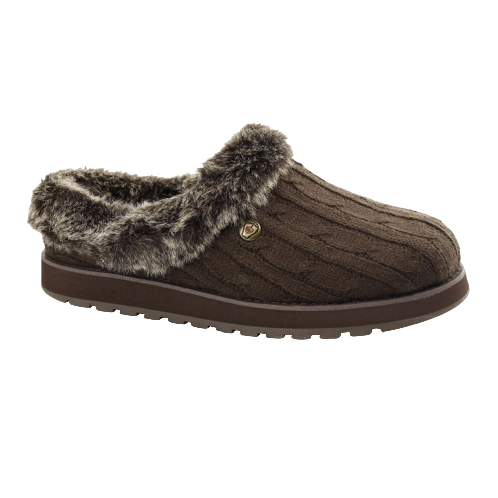 (7 UK, Chocolate) Skechers Womens/Ladies Keepsakes Ice Angel Slip On Mule Slippers