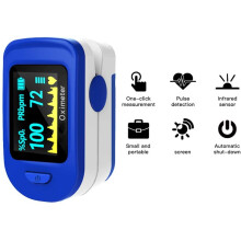 Fingertip Pulse Oximeter Accurate Blood Oxygen Saturation Level (SpO2), Pulse Rate (PR), Heart Rate Monitor with Batteries Included (Navy Blue)