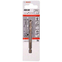 Bosch 2608584677 HSS Hole Saw Pilot Drill Bit, 135Deg Split Point, 14.3cm x 4.4cm x 0.9cm, Silver/Brown